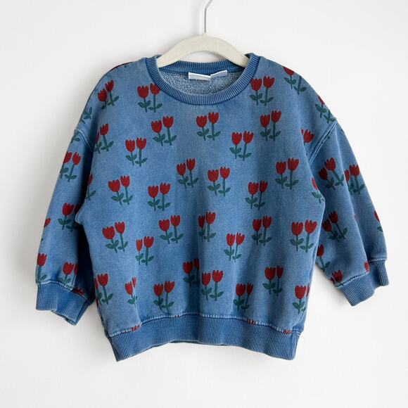 ZARA Tulip Washed Sweatshirt in Size 2-3 Years Blue - Picture 1 of 3